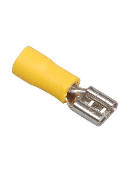 Клемма кабельная желтая F 6.3 x 0.8 мм (100 шт)
