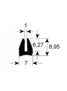 Уплотнитель для стекла 7 х 9 мм